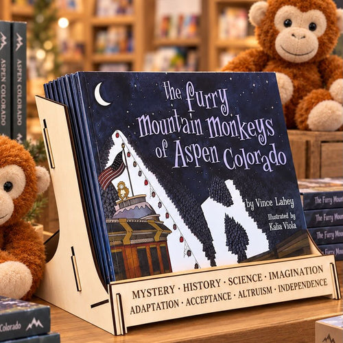Furry Mountain Monkey book display stand